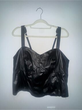 torrid Black Faux Leather Bustier top 1x
